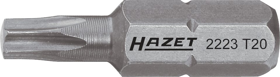 HAZET Bit 2223-T27 · Sechskant massiv 6,3 (1/4 Zoll) · Innen TORX® Profil · T27