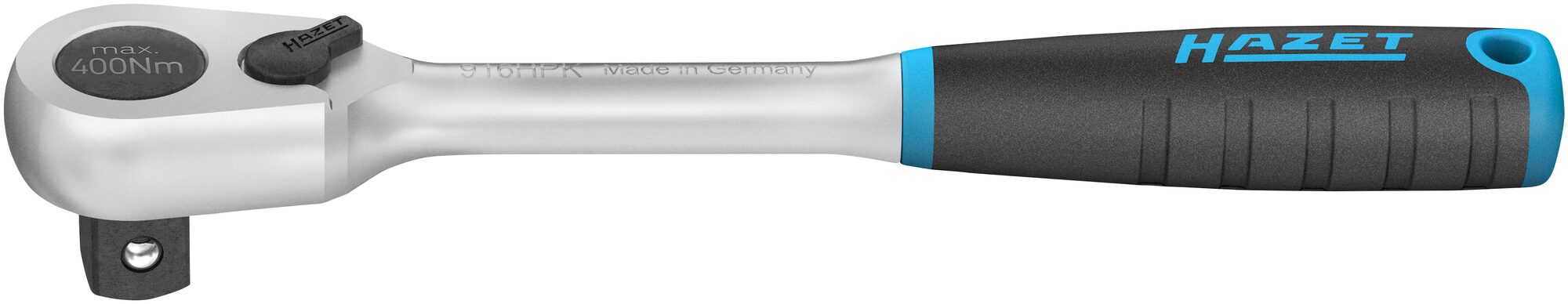 HAZET HiPer Feinzahn-Umschaltknarre · kurz 916HPK · 1/2 Zoll (12,5 mm) Vierkant massiv · 200 mm