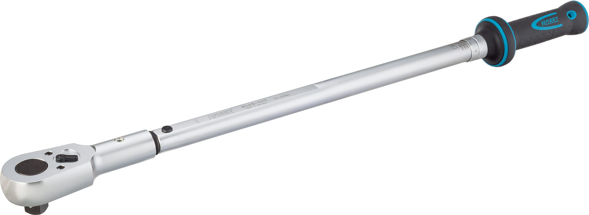 HAZET Drehmomentschlüssel 6143-1CT · Drehmomentbereich min-max: 100–400 Nm · Genauigkeit: 2% · 3/4 Zoll (20 mm) Vierkant massiv · 802 mm