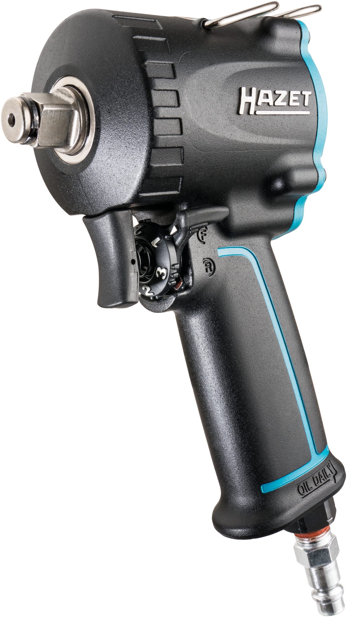 HAZET Schlagschrauber · extra kurz 9012M-1 · Lösemoment maximal [Nm]: 1200 Nm · 1/2 Zoll (12,5 mm) Vierkant massiv · 80 mm · Jumbo Hammer-Schlagwerk