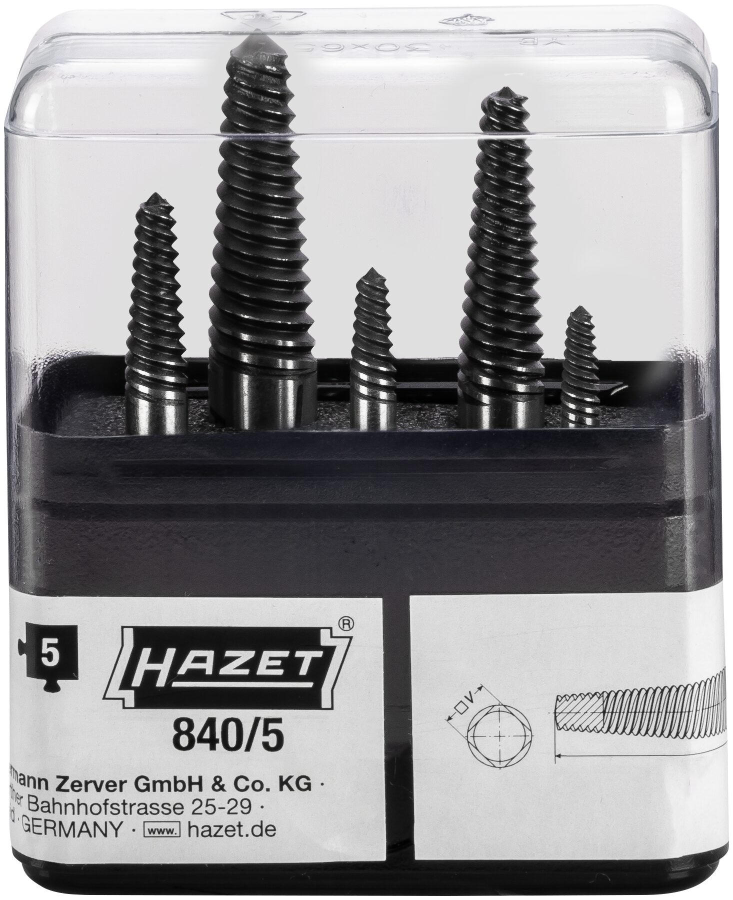 HAZET Schraubenausdreher Satz 840/5 · Anzahl Werkzeuge: 5 HAZET Schraubenausdreher Satz 840/5 · Anzahl Werkzeuge: 5