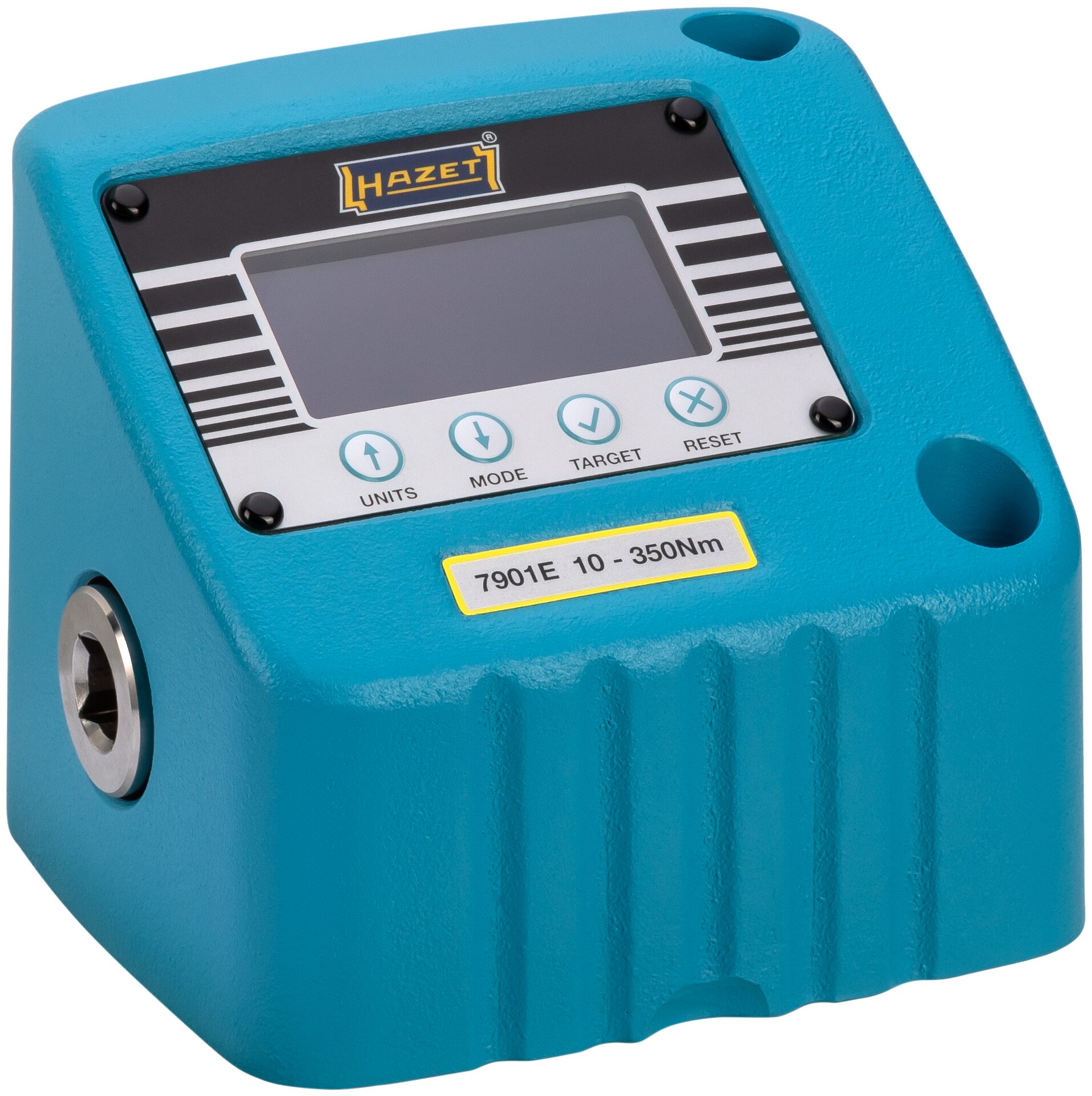 HAZET Drehmoment-Prüfgerät · elektronisch · 10?–?350 Nm 7901E · Drehmomentbereich min-max: 10?–?350 Nm · 1/2 Zoll (12,5 mm) Vierkant hohl · 138 mm x 110 mm x 117 mm