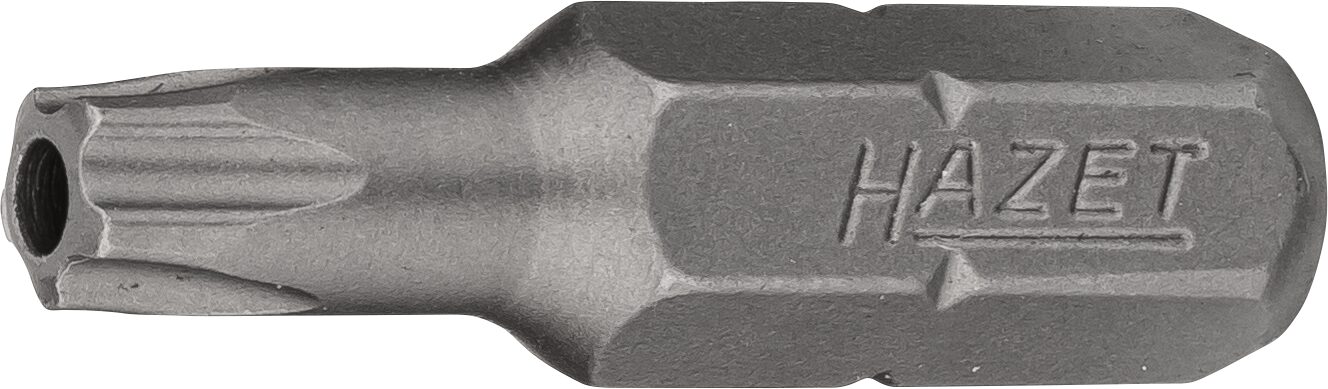 HAZET 5-Stern Bit 2225-25H · Sechskant massiv 6,3 (1/4 Zoll) · Innen 5-Stern Profil mit Zapfen · 25H