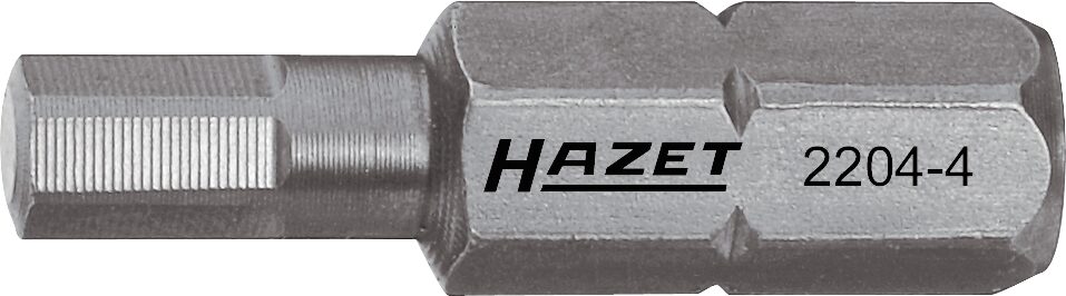 HAZET Bit 2204-7 · Sechskant massiv 6,3 (1/4 Zoll) · Innen Sechskant Profil · 7 mm