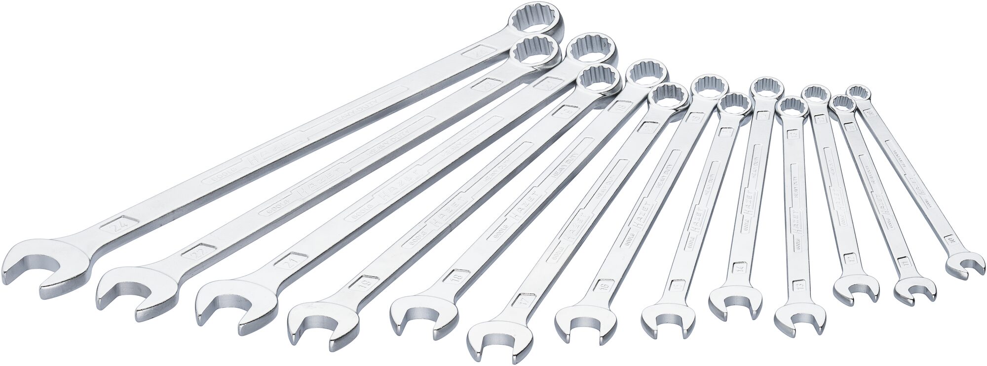 HAZET Ring-Maulschlüssel · extralang · schlanke Bauform 600LG/13 · Außen Doppelsechskant-Tractionsprofil · 10–24 HAZET Ring-Maulschlüssel · extralang · schlanke Bauform 600LG/13 · Außen Doppelsechskant-Tractionsprofil · 10–24