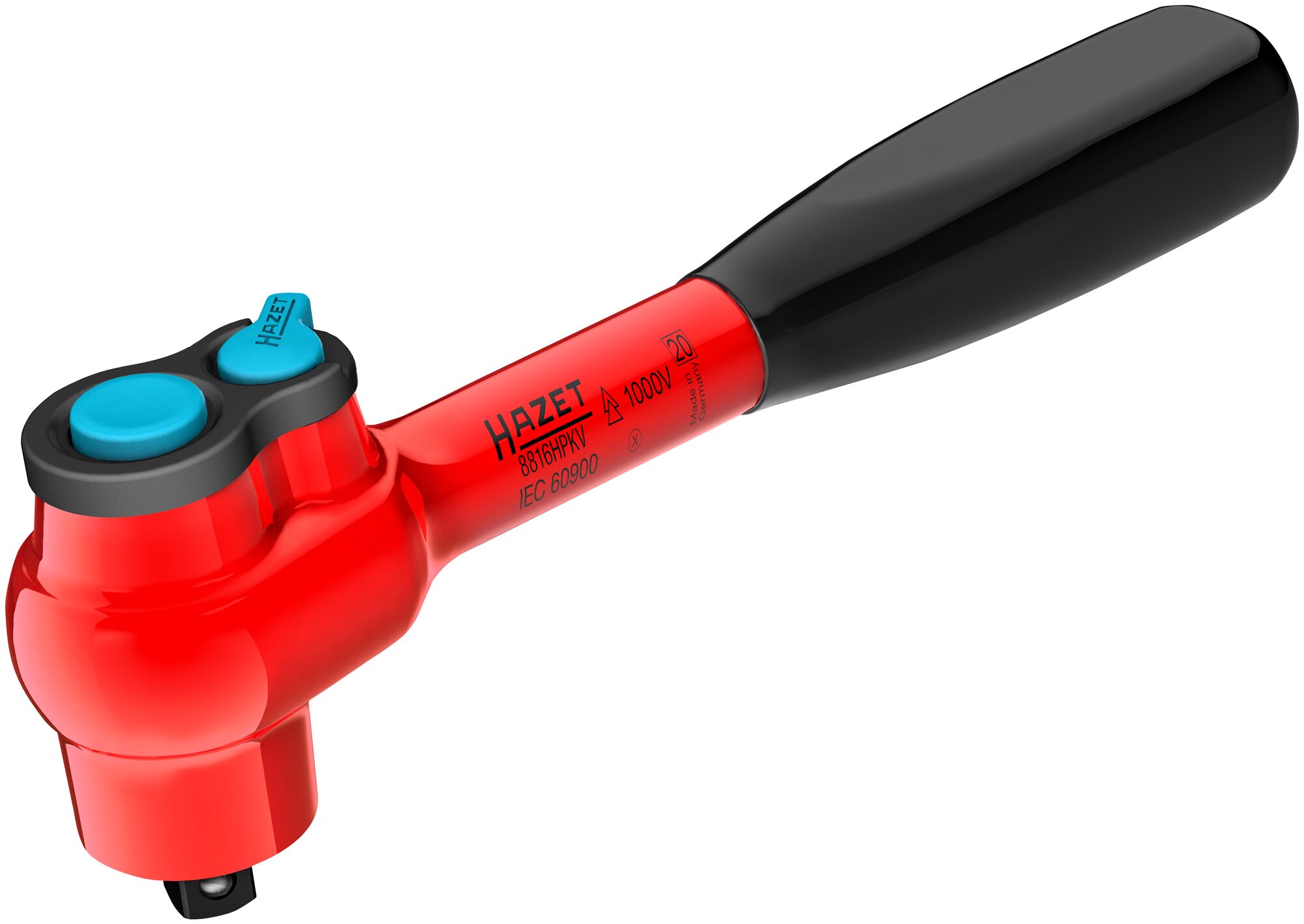 HAZET Umschaltknarre · schutzisoliert 8816HPKV · 3/8 Zoll (10 mm) Vierkant massiv · 208 mm