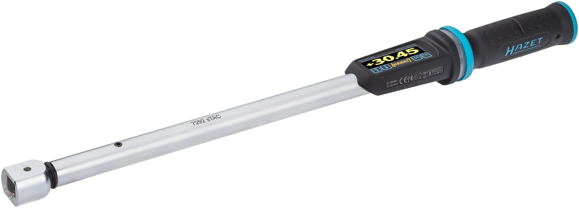 HAZET Elektronischer Drehmoment- / Drehwinkel-Schlüssel 7292-5STAC · Nm min-max: 20?–?200 Nm · lbf min-max: 15?–?150 lbf.ft · Toleranz: 1% · Einsteck-Vierkant 14 x 18 mm, Vierkant massiv 12,5 mm (1/2 Zoll) HAZET Elektronischer Drehmoment- / Drehwinkel-Schlüssel 7292-5STAC · Nm min-max: 20?–?200 Nm · lbf min-max: 15?–?150 lbf.ft · Toleranz: 1% · Einsteck-Vierkant 14 x 18 mm, Vierkant massiv 12,5 mm (1/2 Zoll)