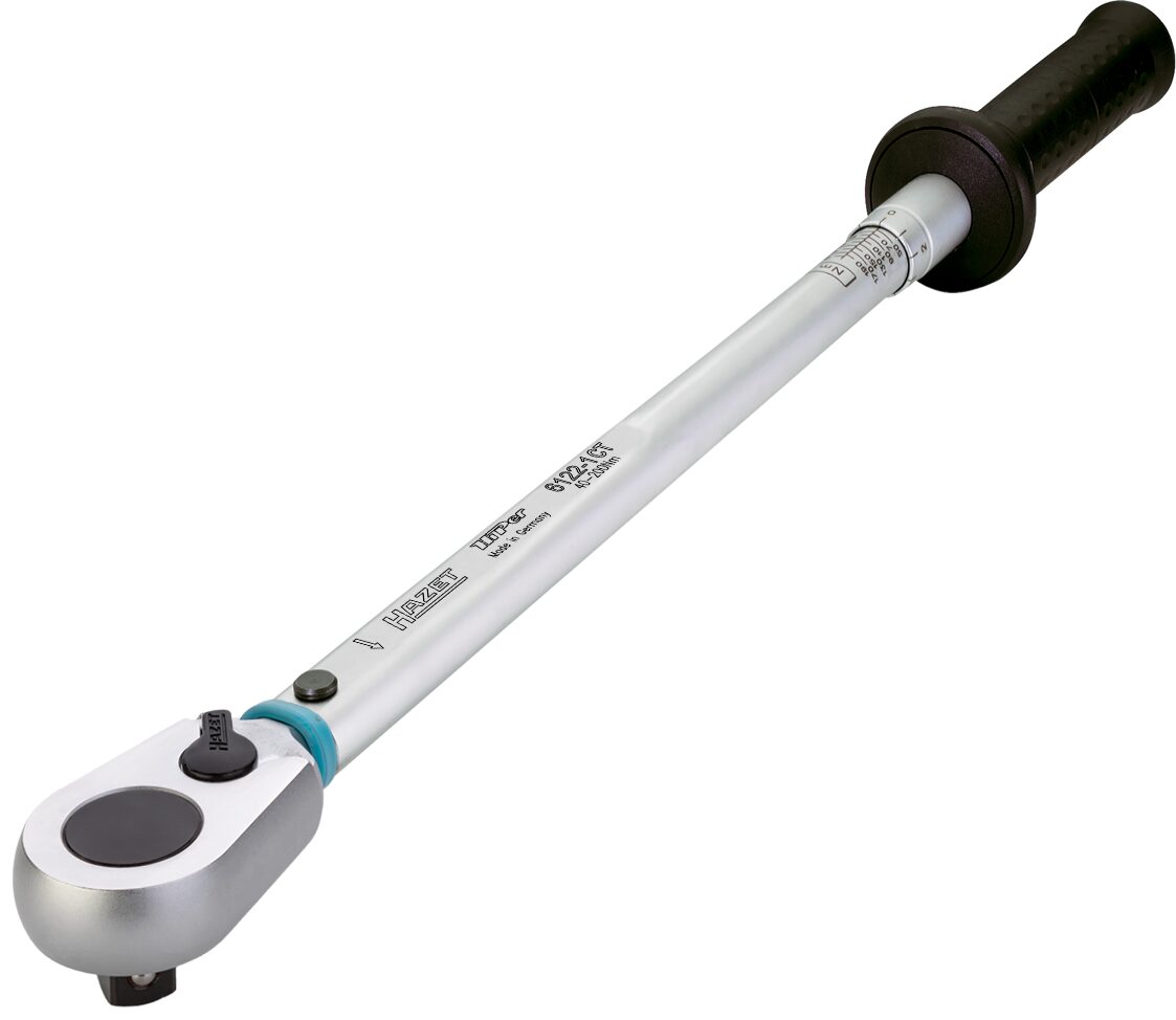 HAZET Drehmomentschlüssel 6121-1CT · Drehmomentbereich min-max: 20–120 Nm · Genauigkeit: 2% · 1/2 Zoll (12,5 mm) Vierkant massiv · 437 mm