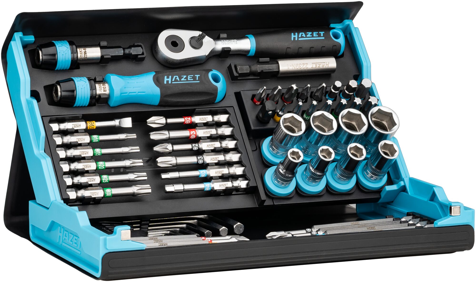 HAZET SmartCase Bit Satz 2200SC-32 · Sechskant massiv 6,3 (1/4 Zoll), Vierkant hohl 6,3 mm (1/4 Zoll) · Anzahl Werkzeuge: 59