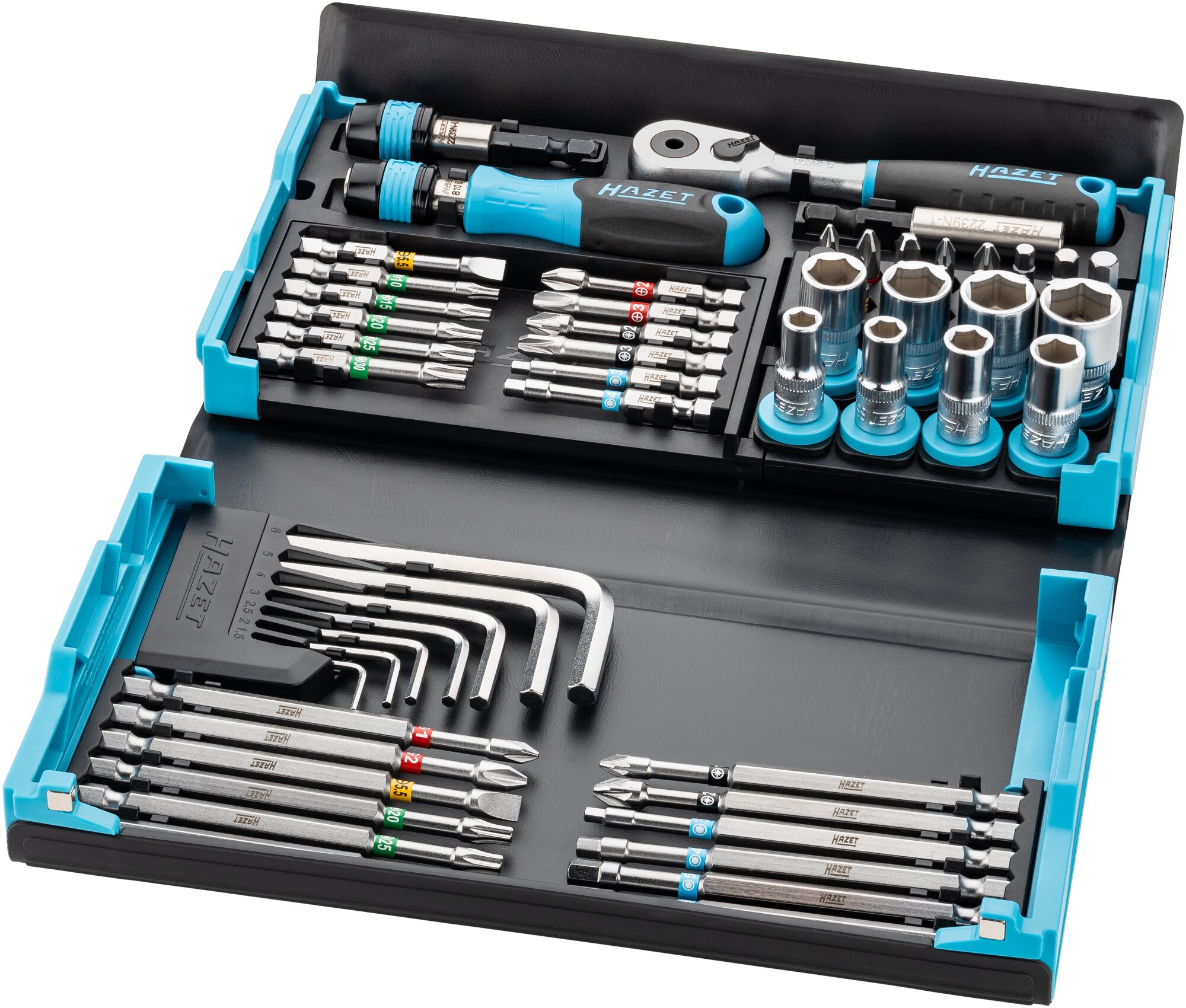 HAZET SmartCase Bit Satz 2200SC-32 · Sechskant massiv 6,3 (1/4 Zoll), Vierkant hohl 6,3 mm (1/4 Zoll) · Anzahl Werkzeuge: 59