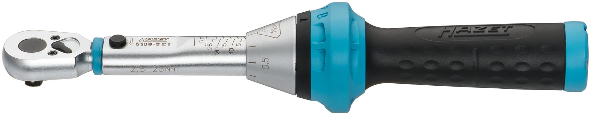 HAZET Drehmoment-Schlüssel 5108-3CT · Nm min-max: 2.5–25 Nm 1/4"
