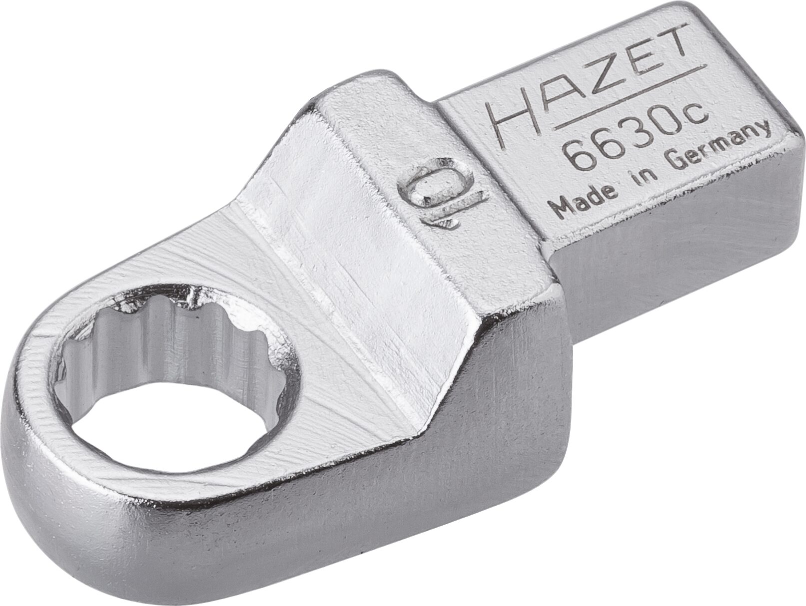 HAZET Einsteck-Ringschlüssel 6630C-10 · Einsteck-Vierkant 9 x 12 mm · Außen Doppel-Sechskant-Tractionsprofil · 10 mm