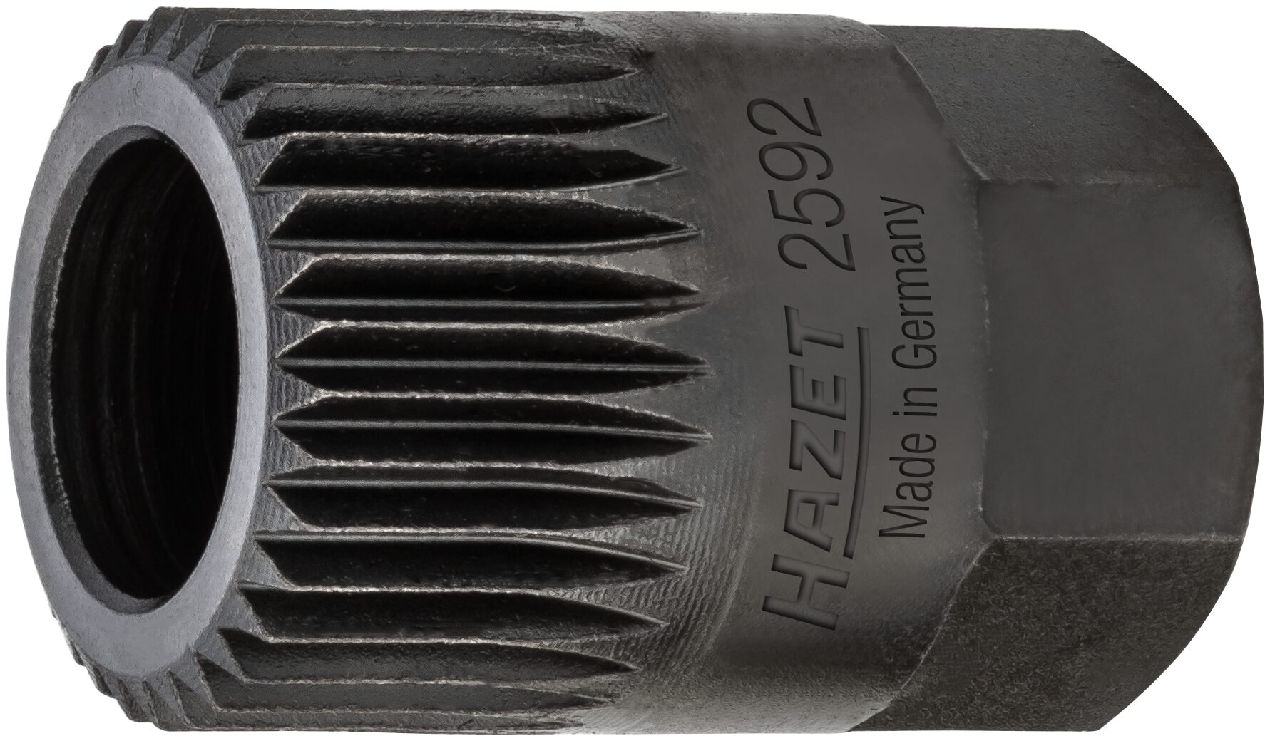 HAZET Keil(rippen)riemenscheibe-Adapter 2592 · Außen-Sechskant 17 mm · Vielzahn Profil · 19.6 mm
