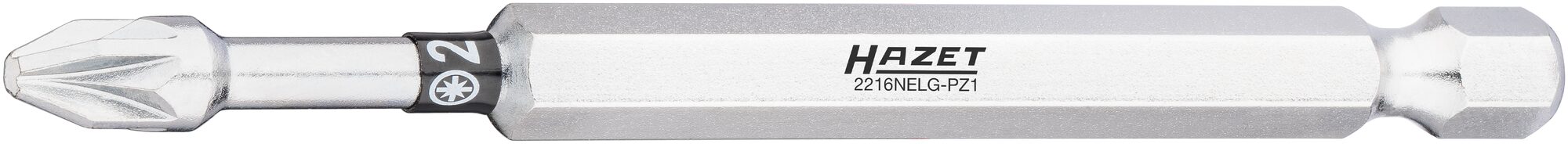 HAZET Bit 2216NELG-PZ2 · Sechskant massiv 6,3 (1/4 Zoll) · Pozidriv Profil PZ · PZ2