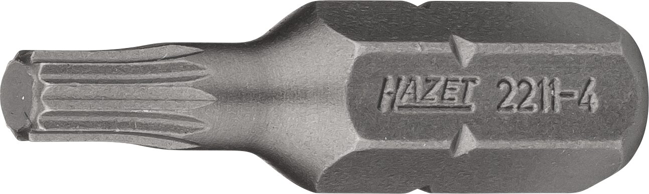 HAZET Bit 2211-4 · Sechskant massiv 6,3 (1/4 Zoll) · Innen Vielzahn Profil XZN · M4