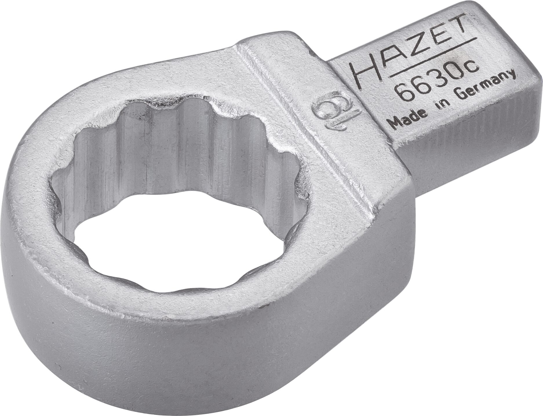 HAZET Einsteck-Ringschlüssel 6630C-19 · Einsteck-Vierkant 9 x 12 mm · Außen Doppel-Sechskant-Tractionsprofil · 19 mm