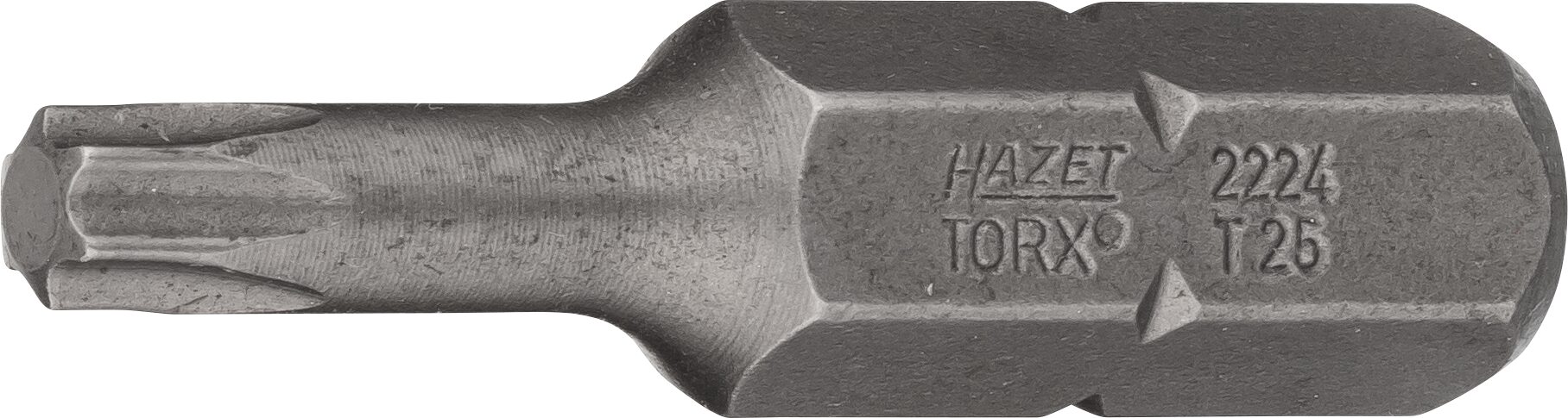 HAZET Bit 2224-T25 · Sechskant massiv 8 (5/16 Zoll) · Innen TORX® Profil · T25
