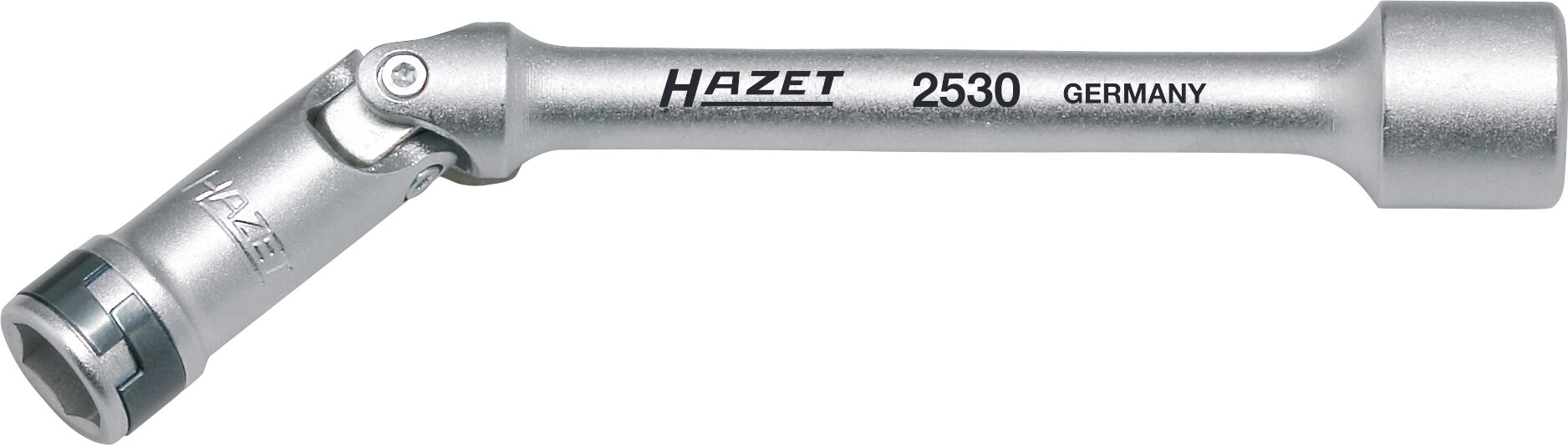 HAZET Glühkerzen Steckschlüssel 2530 · Vierkant hohl 10 mm (3/8 Zoll) · Außen Sechskant-Tractionsprofil · 10 mm