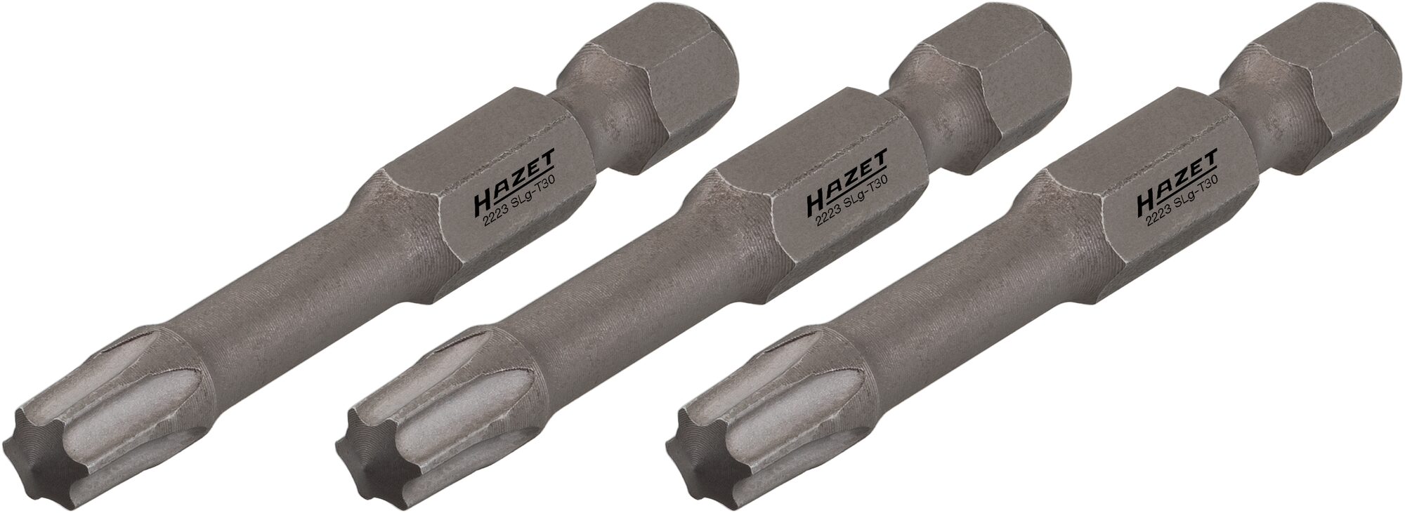 HAZET Schlag-, Maschinenschrauber Torsions-Bits 2223SLG-T10/3 · Sechskant massiv 6,3 (1/4 Zoll) · Innen TORX® Profil · T10 · Anzahl Werkzeuge: 3