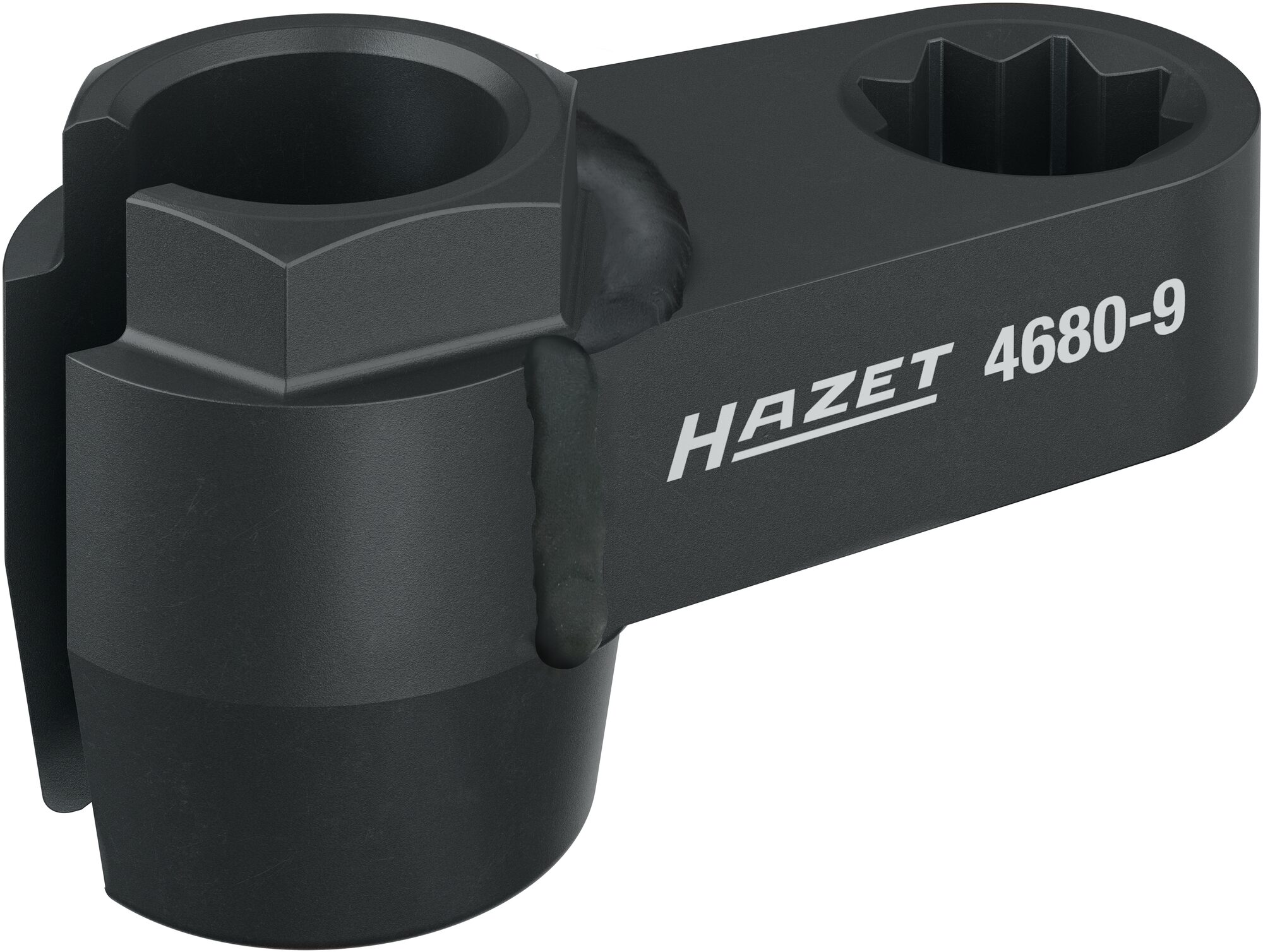 HAZET Abgassonden Einsatz 4680-9 · 1/2 Zoll (12,5 mm) Doppel-Vierkant hohl · Außen Sechskant Profil · SW 19 mm