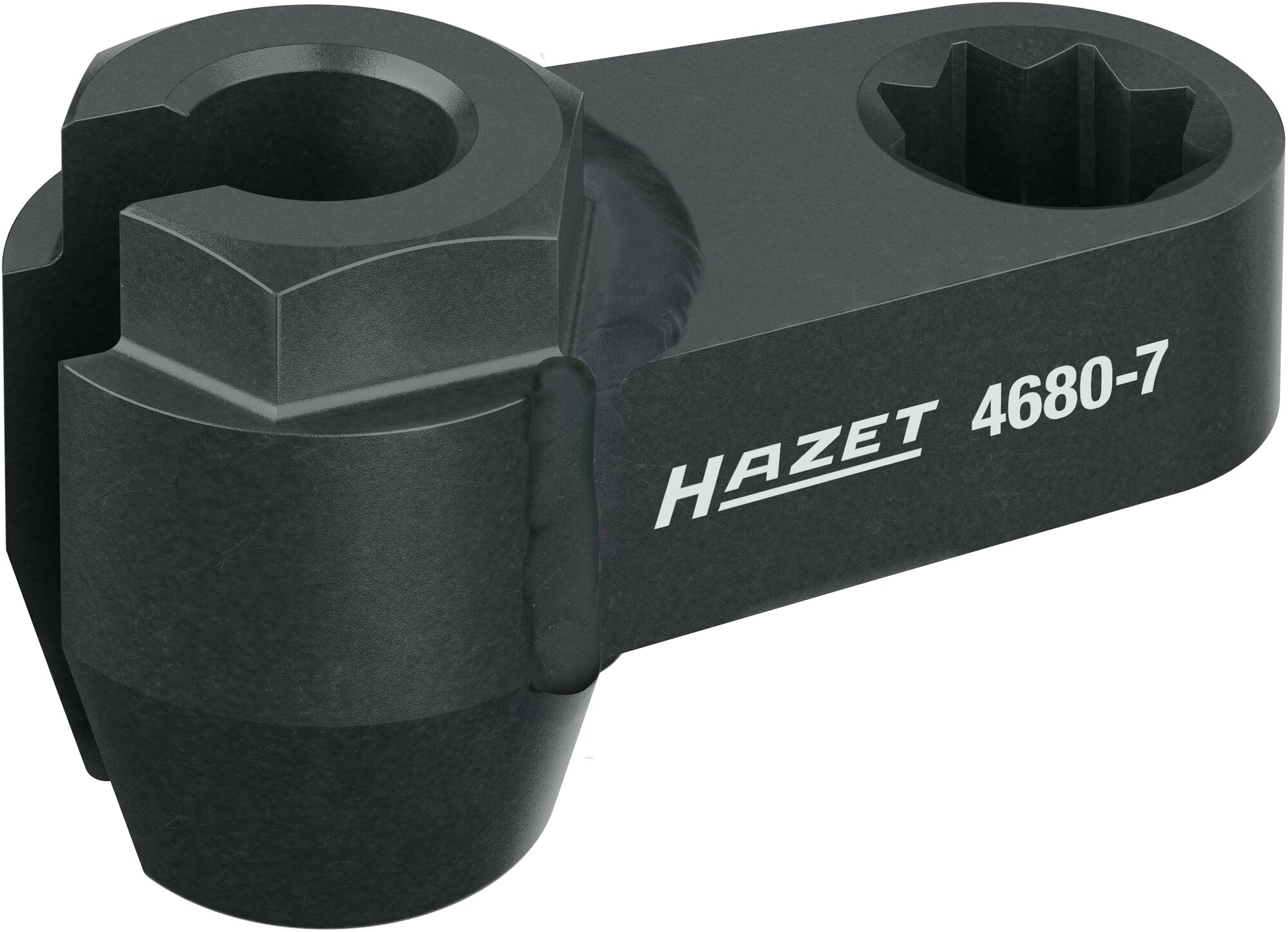 HAZET Abgassonden Einsatz 4680-7 · 1/2 Zoll (12,5 mm) Doppel-Vierkant hohl · Außen Sechskant Profil · SW 14 mm
