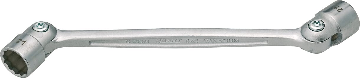 HAZET Doppel-Gelenksteckschlüssel 645-16X17 · Außen Doppel-Sechskant Profil · 16 x 17 mm