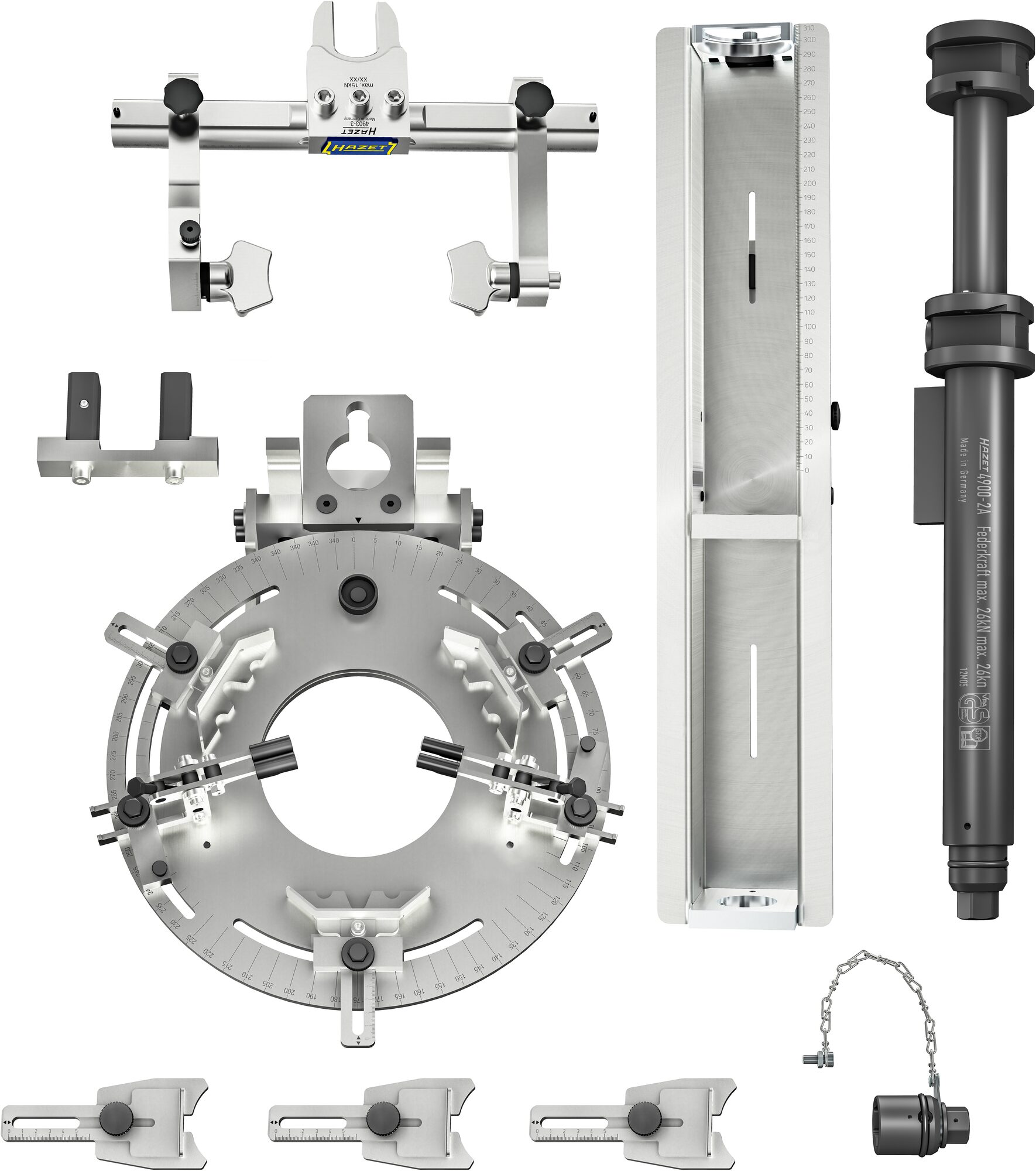 HAZET Stationärer Universal Federspanner Satz · 4-teilig 4903/4 · Anzahl Werkzeuge: 4