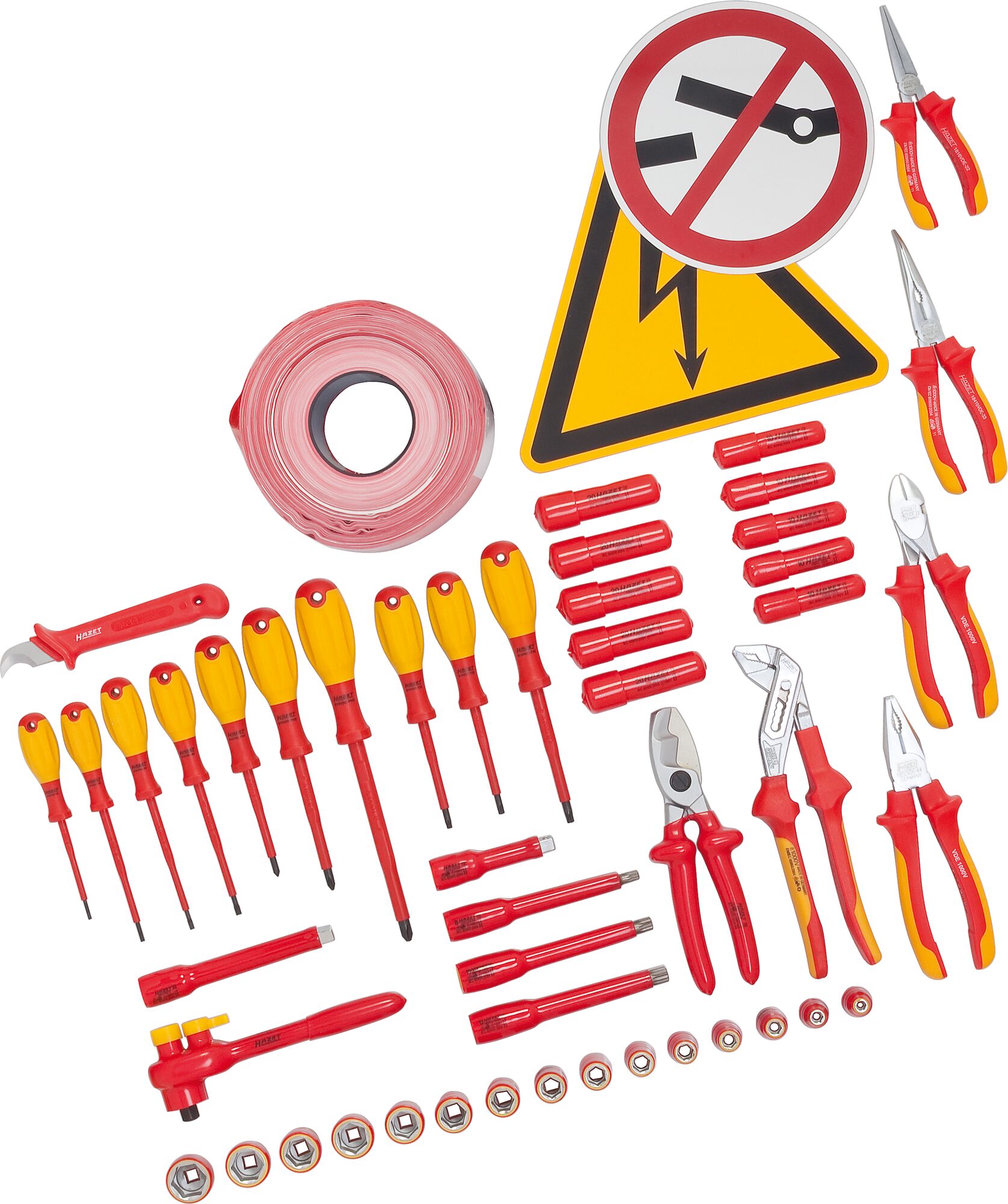 HAZET Werkzeug Satz für Hybrid- und Elektrofahrzeuge 150/43 · Vierkant hohl 10 mm (3/8 Zoll) · Schlitz Profil, Kreuzschlitz Profil PH, Innen TORX® Profil · 0,4?x?2,5?–?0,8?x?4 · 6?–?22 · M8?–?M12 · PH1?–?PH3 · T20?–?T30 · Anzahl Werkzeuge: 43