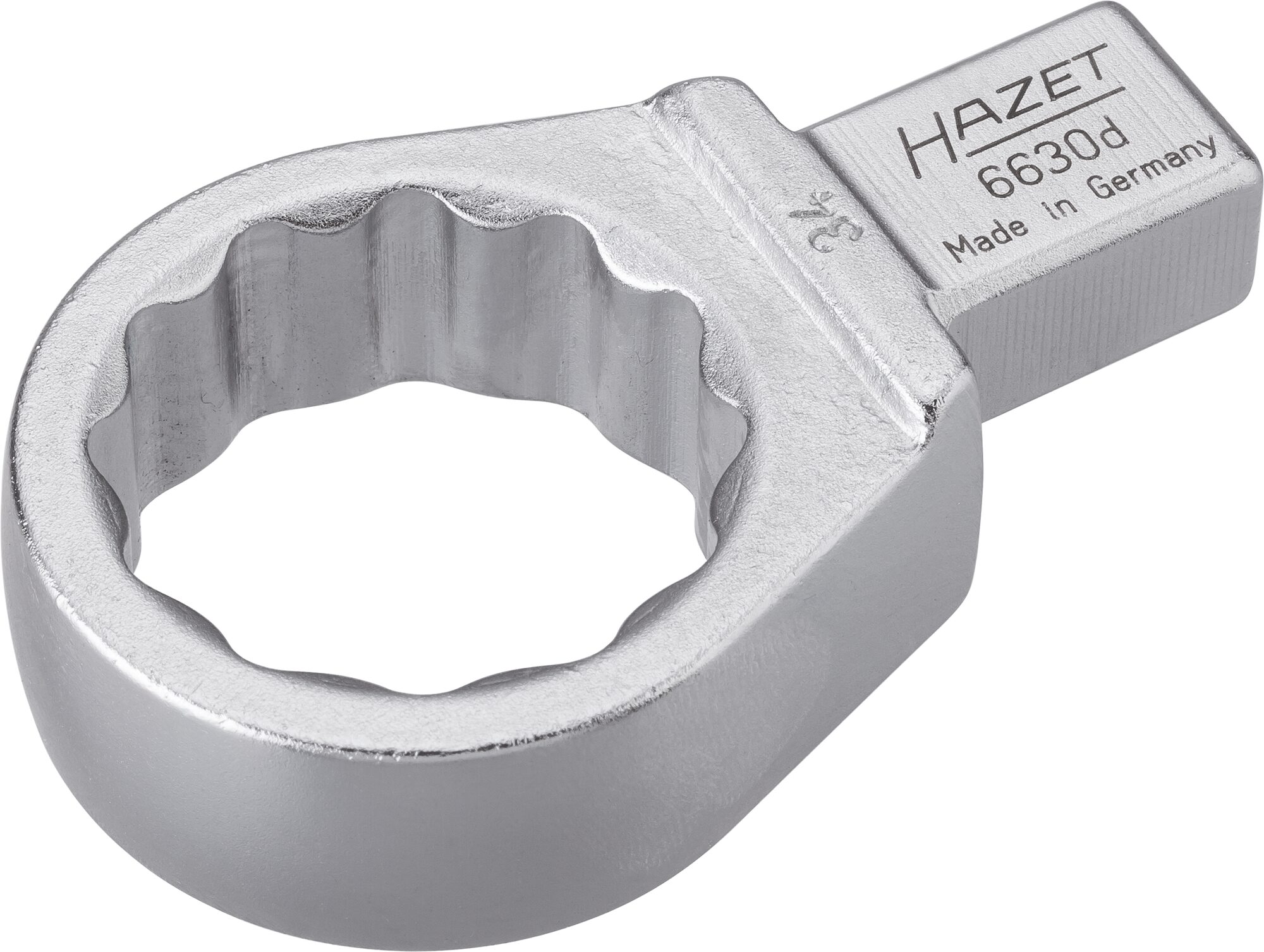 HAZET Einsteck-Ringschlüssel 6630D-34 · Einsteck-Vierkant 14 x 18 mm · Außen Doppel-Sechskant-Tractionsprofil · 34 mm