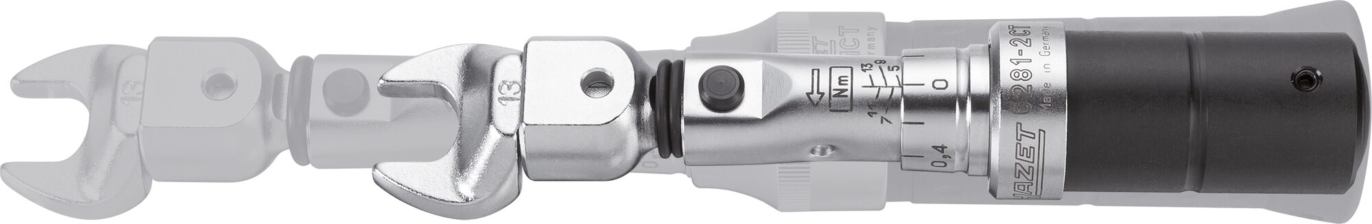 HAZET Drehmomentschlüssel 6281-2CT · Drehmomentbereich min-max: 5–13 Nm · Genauigkeit: 4% · 9 x 12 mm Einsteck-Vierkant · 125,4 mm