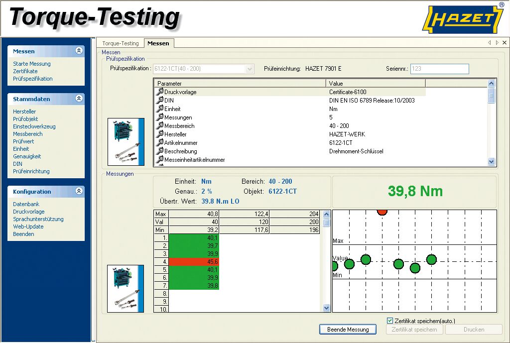 HAZET Prüfsoftware Torque-Testing 7901E-D