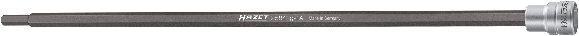 HAZET Antriebswellen Schraubendreher-Steckschlüsseleinsatz 2584LG-1A · 3/8 Zoll (10 mm) Vierkant hohl · Innen Sechskant Profil · SW 6 mm
