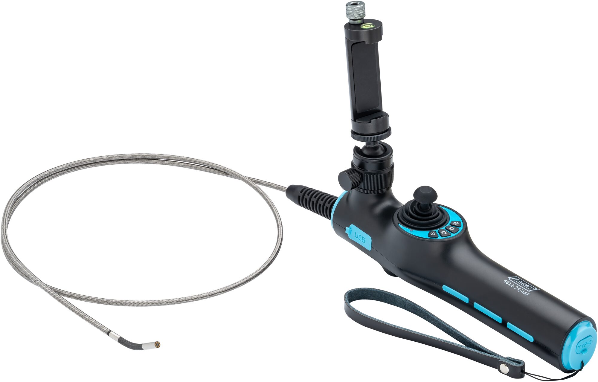 HAZET HD Videoendoskop Satz mit 360° Schwenksonde ? 3,9 mm 4812-24/4AF · 5-teilig