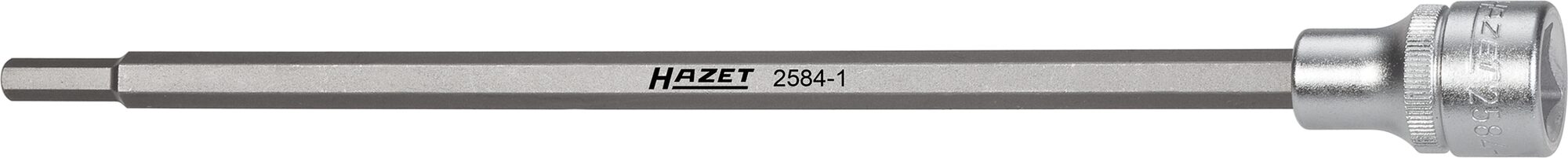 HAZET Saugrohr Schraubendreher-Steckschlüsseleinsatz 2584-1 · Vierkant hohl 12,5 mm (1/2 Zoll) · Innen Sechskant Profil · 6 mm