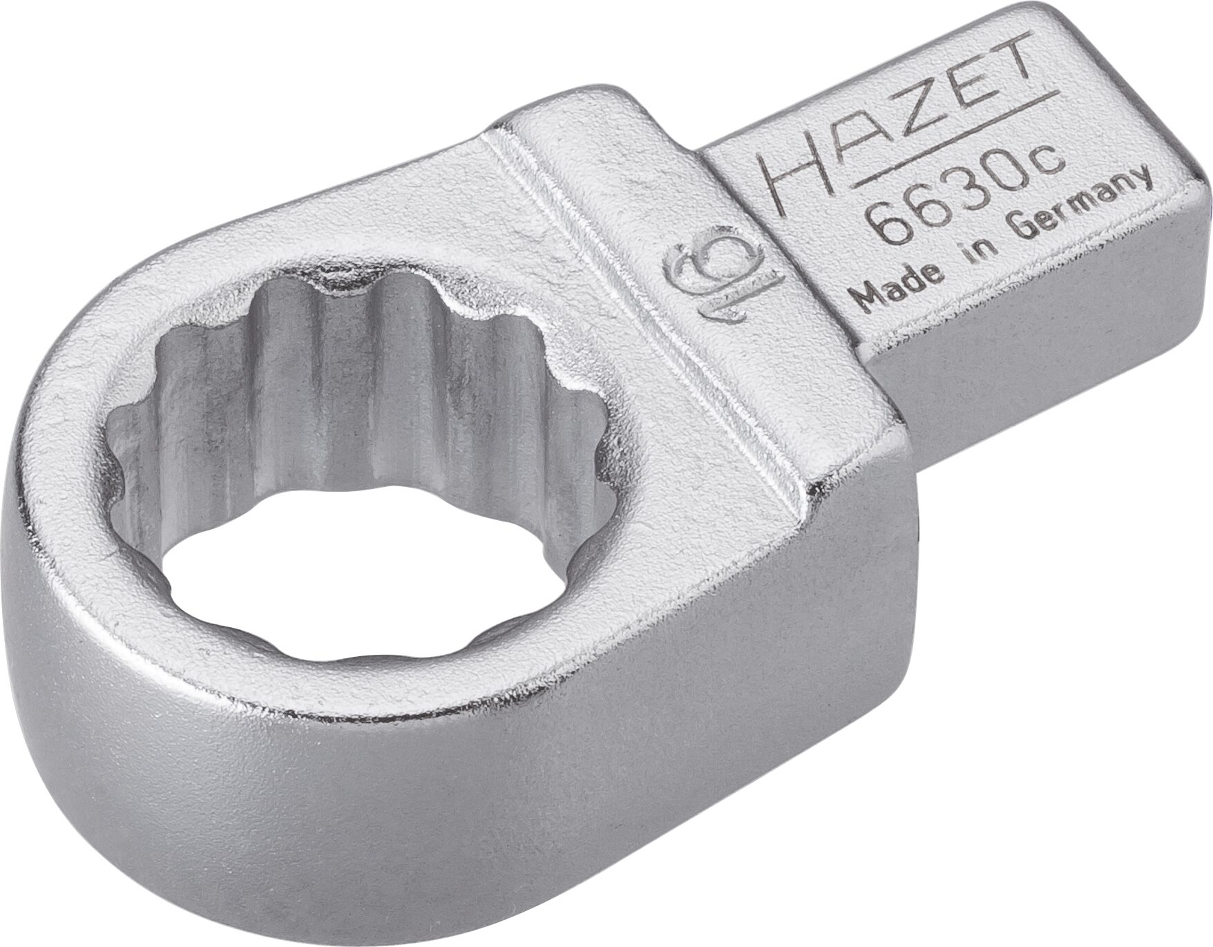 HAZET Einsteck-Ringschlüssel 6630C-16 · Einsteck-Vierkant 9 x 12 mm · Außen Doppel-Sechskant-Tractionsprofil · 16 mm
