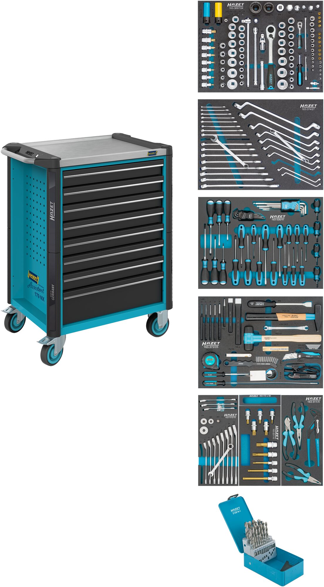 HAZET Werkstattwagen Assistent 179NX-8/252 · Werkzeuge: 252