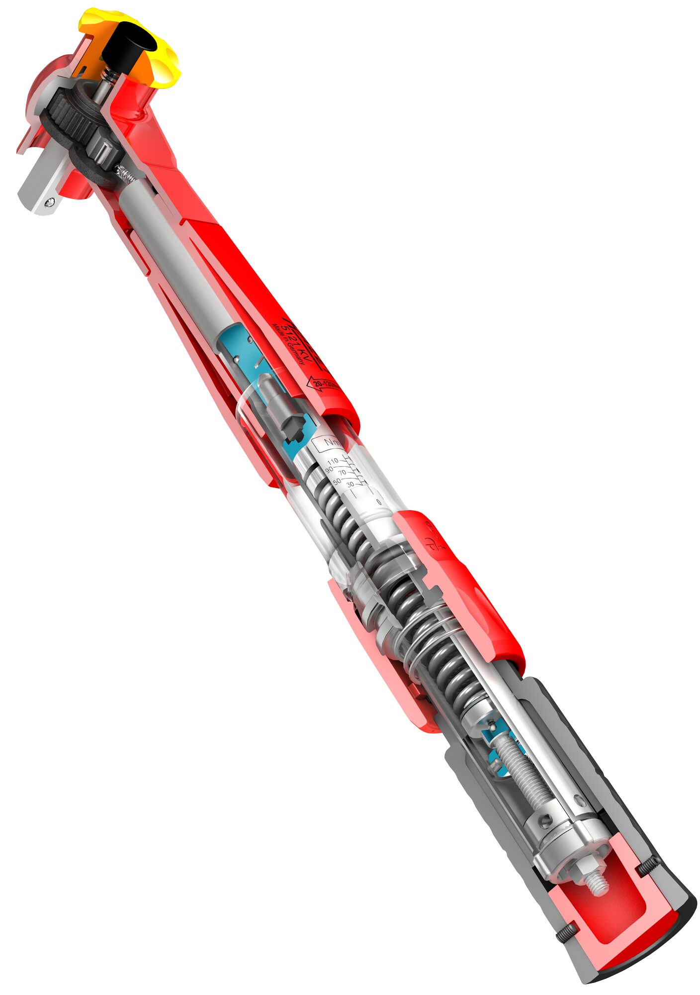 HAZET Drehmoment-Schlüssel · schutzisoliert 5121KV · Nm min-max: 20–120 Nm · Toleranz: 4% · Vierkant massiv 12,5 mm (1/2 Zoll)