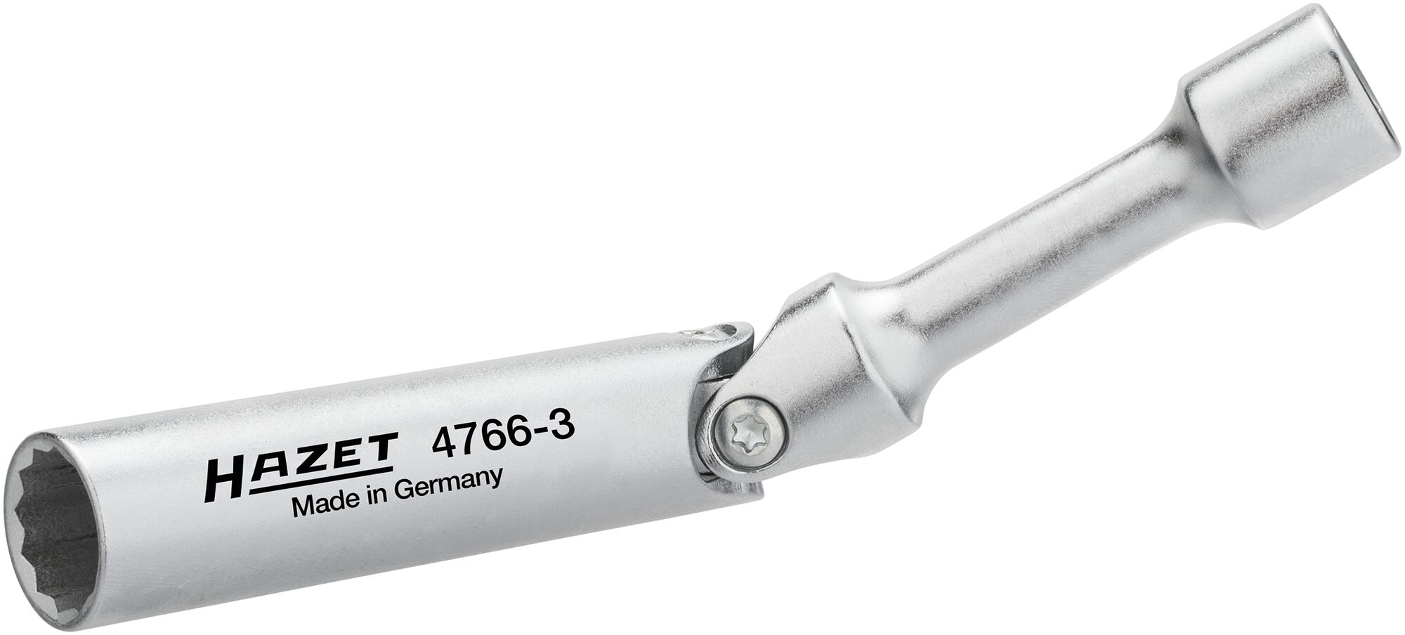 HAZET Zündkerzen-Schlüssel 4766-3 · Vierkant hohl 10 mm (3/8 Zoll) · Außen Doppel-Sechskant Profil · 14 mm
