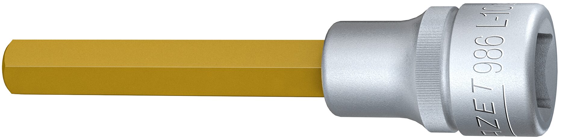 HAZET Schraubendreher-Steckschlüsseleinsatz 986L-10 · Vierkant hohl 12,5 mm (1/2 Zoll) · Innen Sechskant Profil · 10 mm