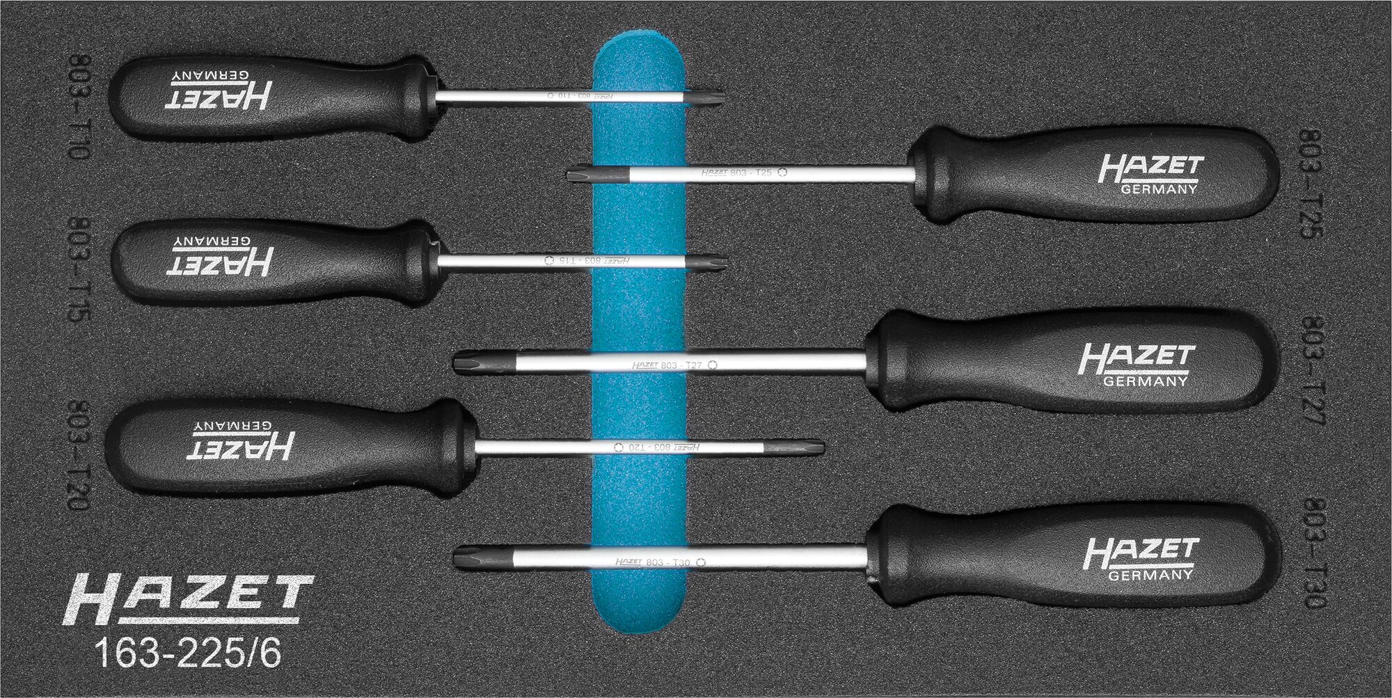 HAZET Schraubendreher Satz · TORX® 163-225/6 · Innen TORX® Profil · T10?–?T30 · Anzahl Werkzeuge: 6