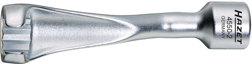 HAZET Einspritzleitungs-Schlüssel 4550-2 · Vierkant hohl 12,5 mm (1/2 Zoll) · Außen Doppel-Sechskant Profil · 19 mm