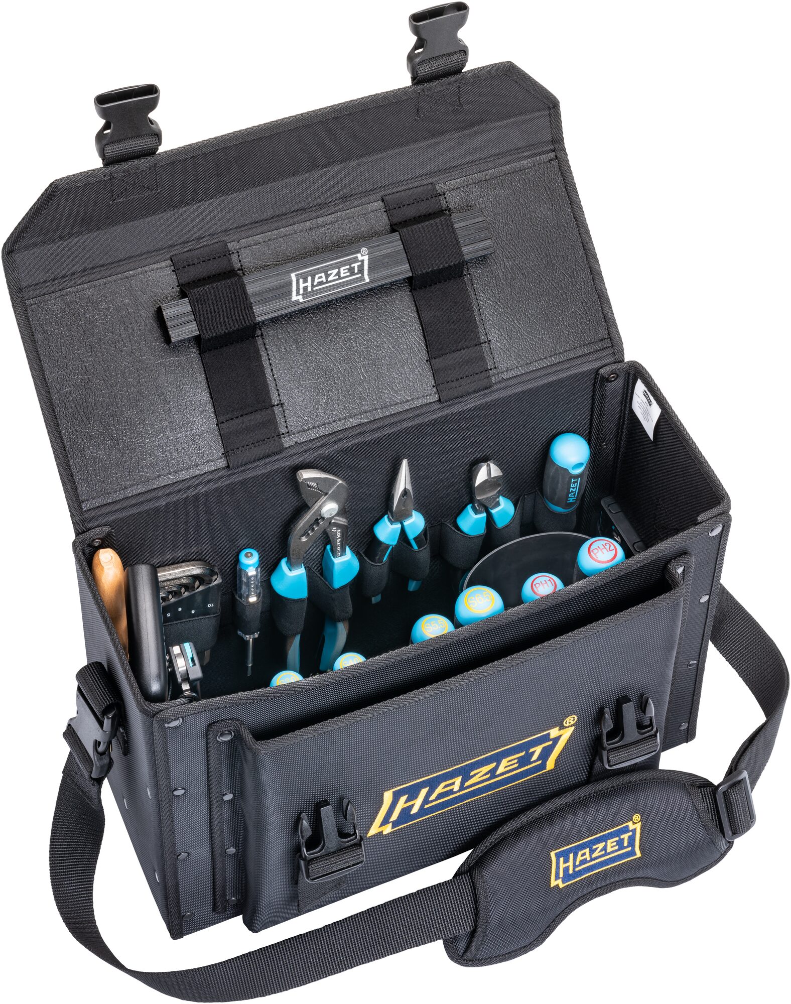 HAZET Werkzeugtasche · klein · mit 51 Werkzeugen 191T-1/51 · 430 mm x 285 mm x 190 mm