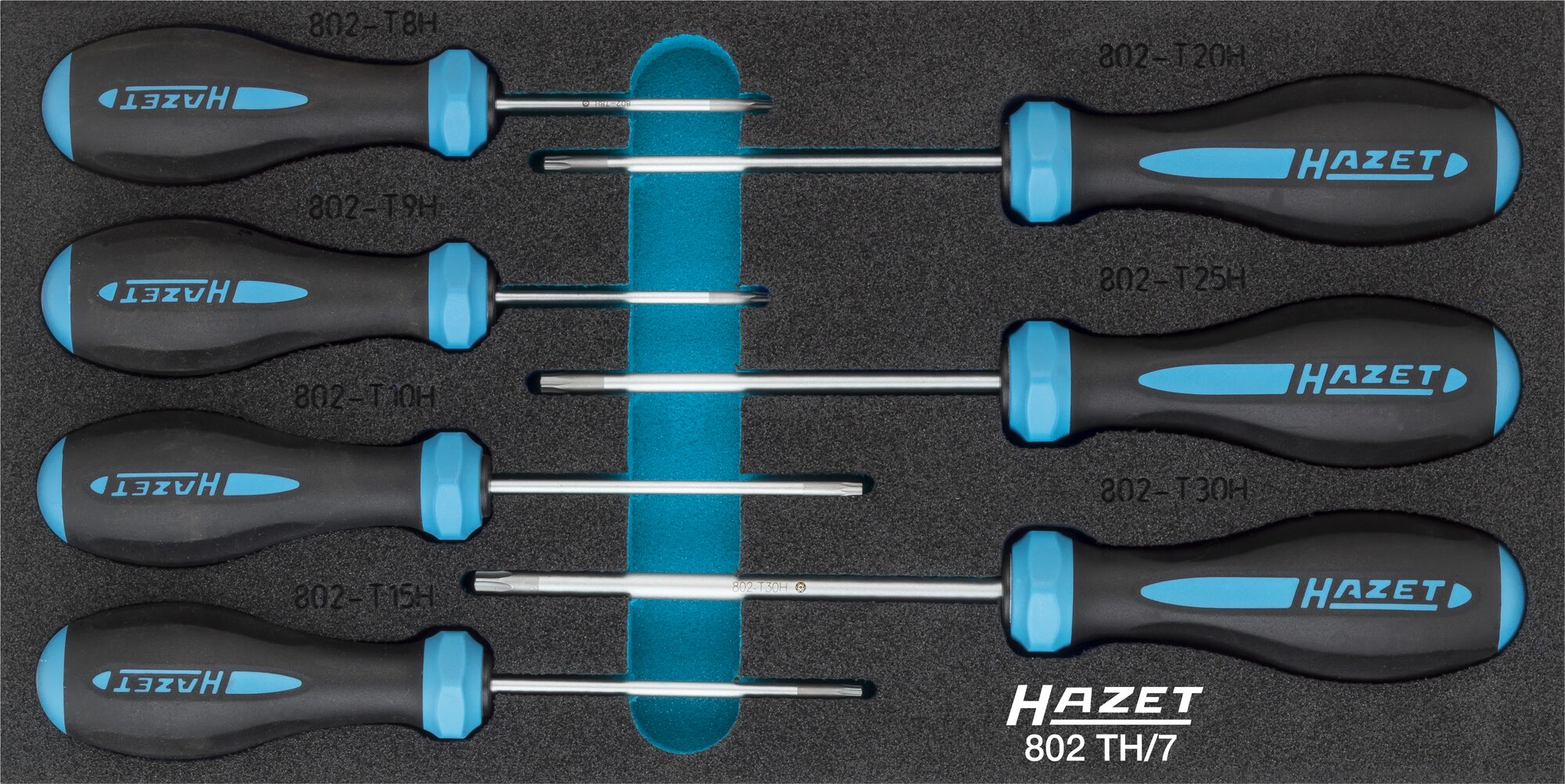 HAZET Schraubendreher Satz HEXAnamic® 802TH/7 · Tamper Resistant TORX® Profil · T8H–T30H