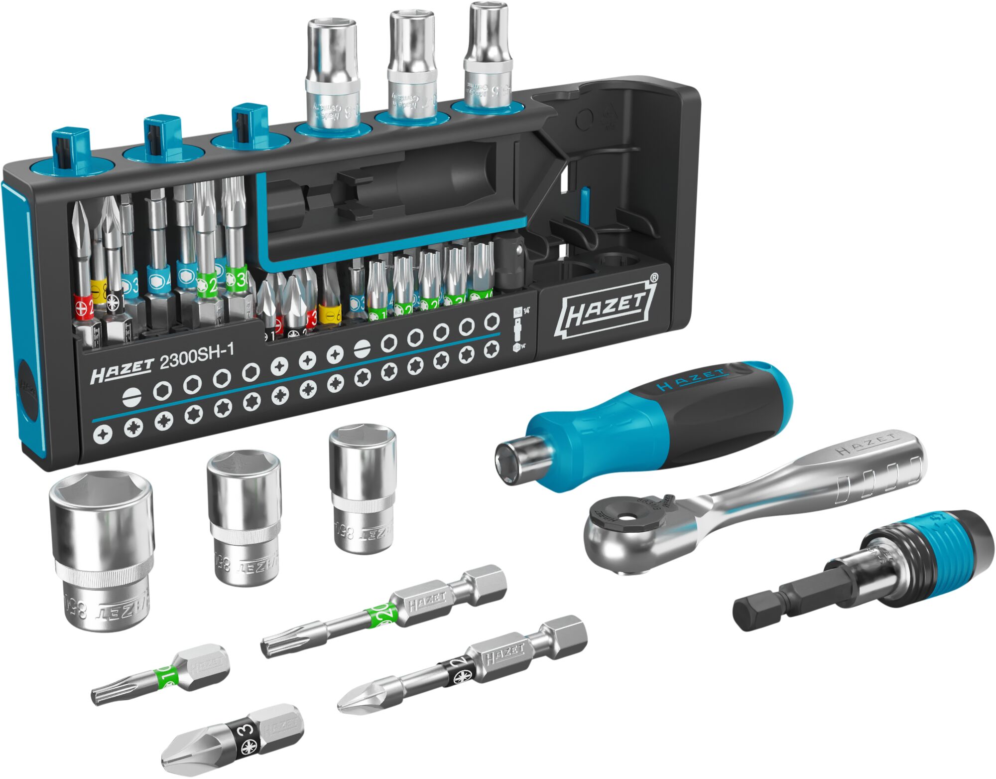 HAZET SmartHolder Werkzeug-Halter 2300SH-1 · Sechskant massiv 6,3 (1/4 Zoll), Vierkant hohl 6,3 mm (1/4 Zoll) · Schlitz Profil, Kreuzschlitz Profil PH, Pozidriv Profil PZ, Innen Sechskant Profil, Innen TORX® Profil, Außen Sechskant-Tractionsprofil · 0,6? HAZET SmartHolder Werkzeug-Halter 2300SH-1 · Sechskant massiv 6,3 (1/4 Zoll), Vierkant hohl 6,3 mm (1/4 Zoll) · Schlitz Profil, Kreuzschlitz Profil PH, Pozidriv Profil PZ, Innen Sechskant Profil, Innen TORX® Profil, Außen Sechskant-Tractionsprofil · 0,6?