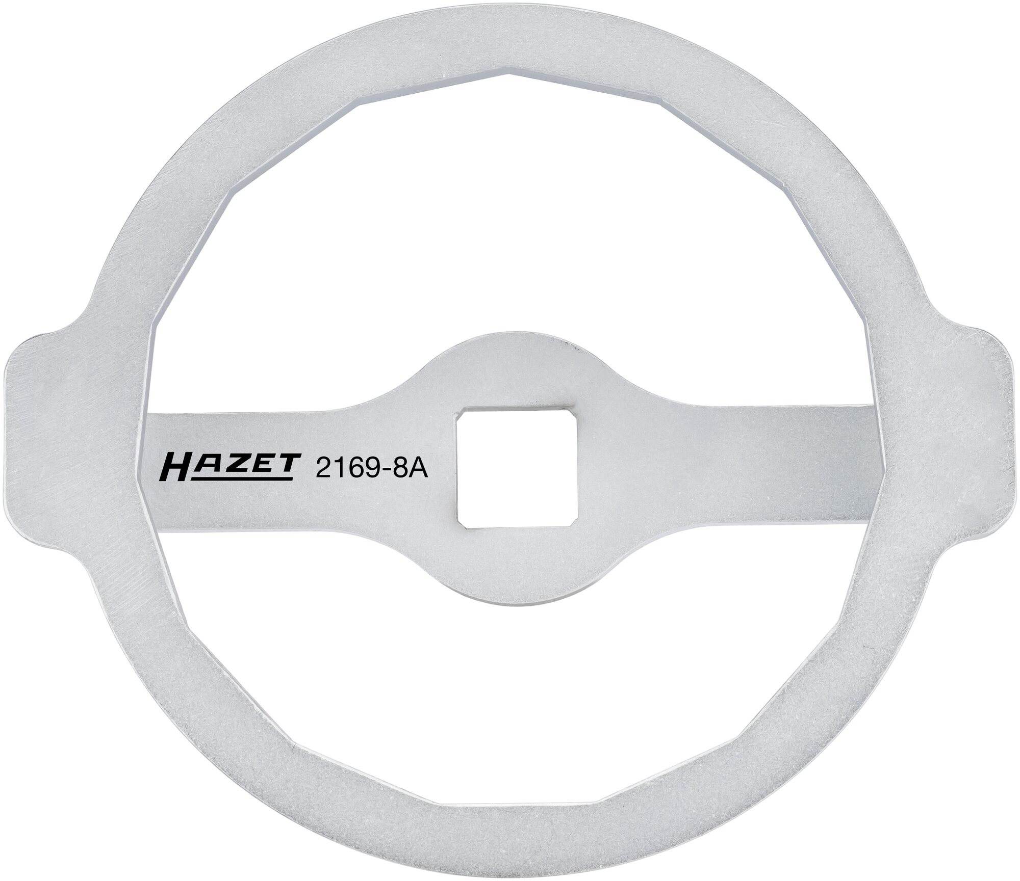 HAZET Ölfilter-Schlüssel 2169-8A · Vierkant hohl 12,5 mm (1/2 Zoll) · Außen 15-kant Profil · 105 mm