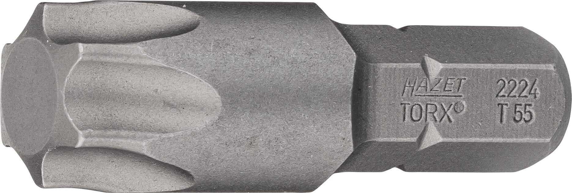 HAZET Bit 2224-T55 · Sechskant massiv 8 (5/16 Zoll) · Innen TORX® Profil · T55