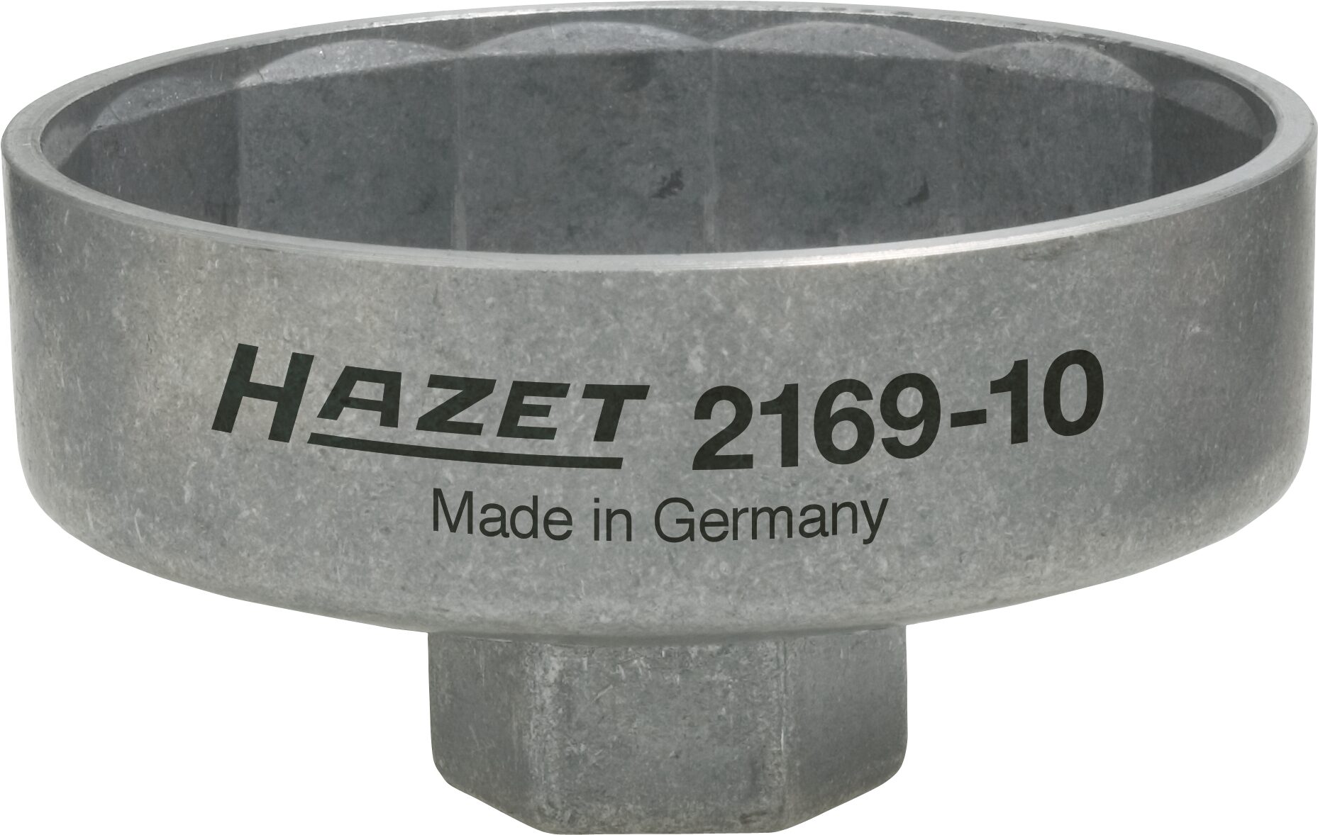 HAZET Ölfilter-Schlüssel 2169-10 · Vierkant hohl 10 mm (3/8 Zoll) · Außen 14-kant Profil · 82 mm