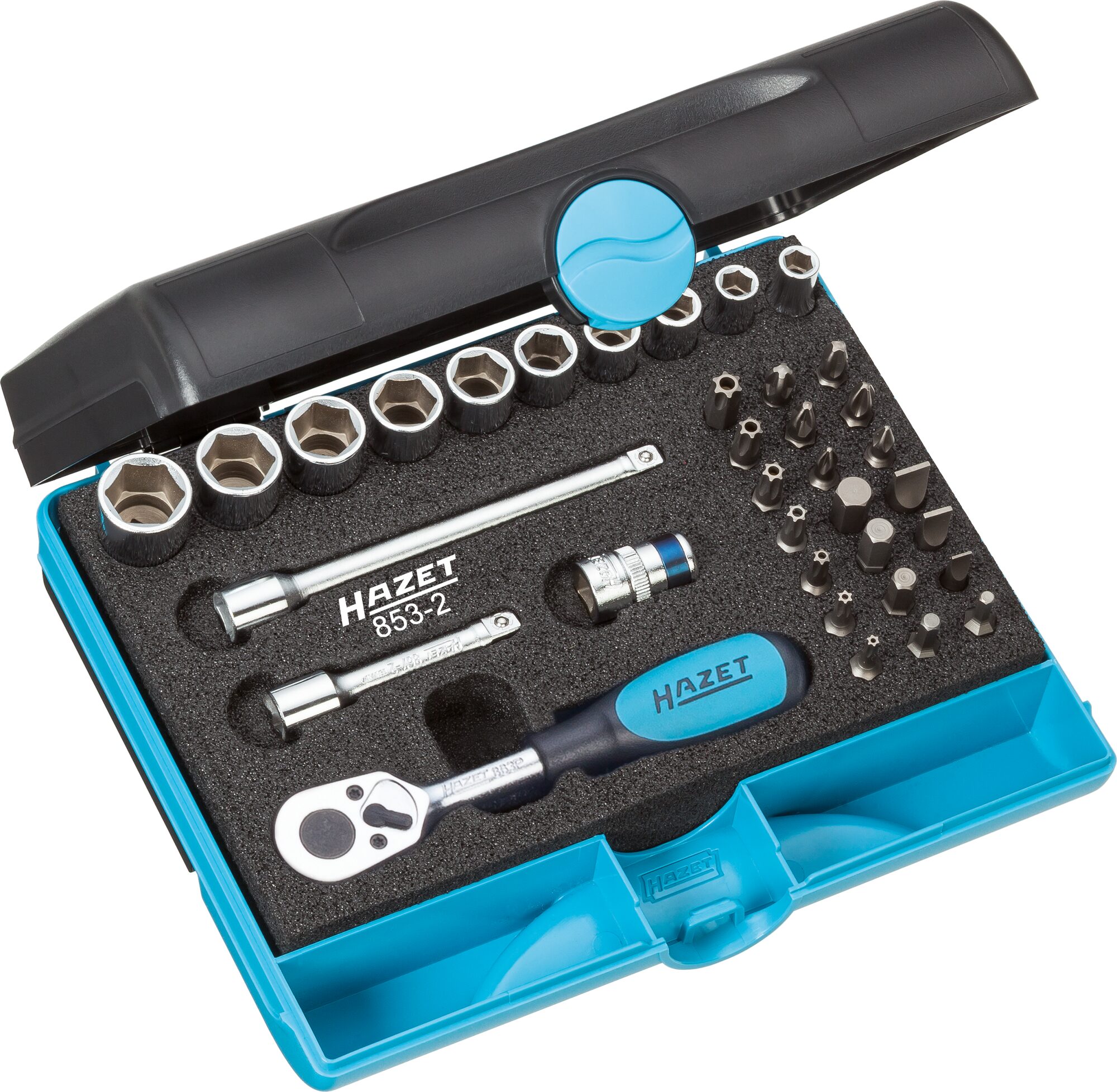 HAZET Steckschlüssel Satz 853-2 · 0,6?x?4,5?–?1,2?x?8 · 3?–?14 · PH1?–?PH3 · PZ1?–?PZ3 · T10H?–?T40H · Anzahl Werkzeuge: 35 HAZET Steckschlüssel Satz 853-2 · 0,6?x?4,5?–?1,2?x?8 · 3?–?14 · PH1?–?PH3 · PZ1?–?PZ3 · T10H?–?T40H · Anzahl Werkzeuge: 35