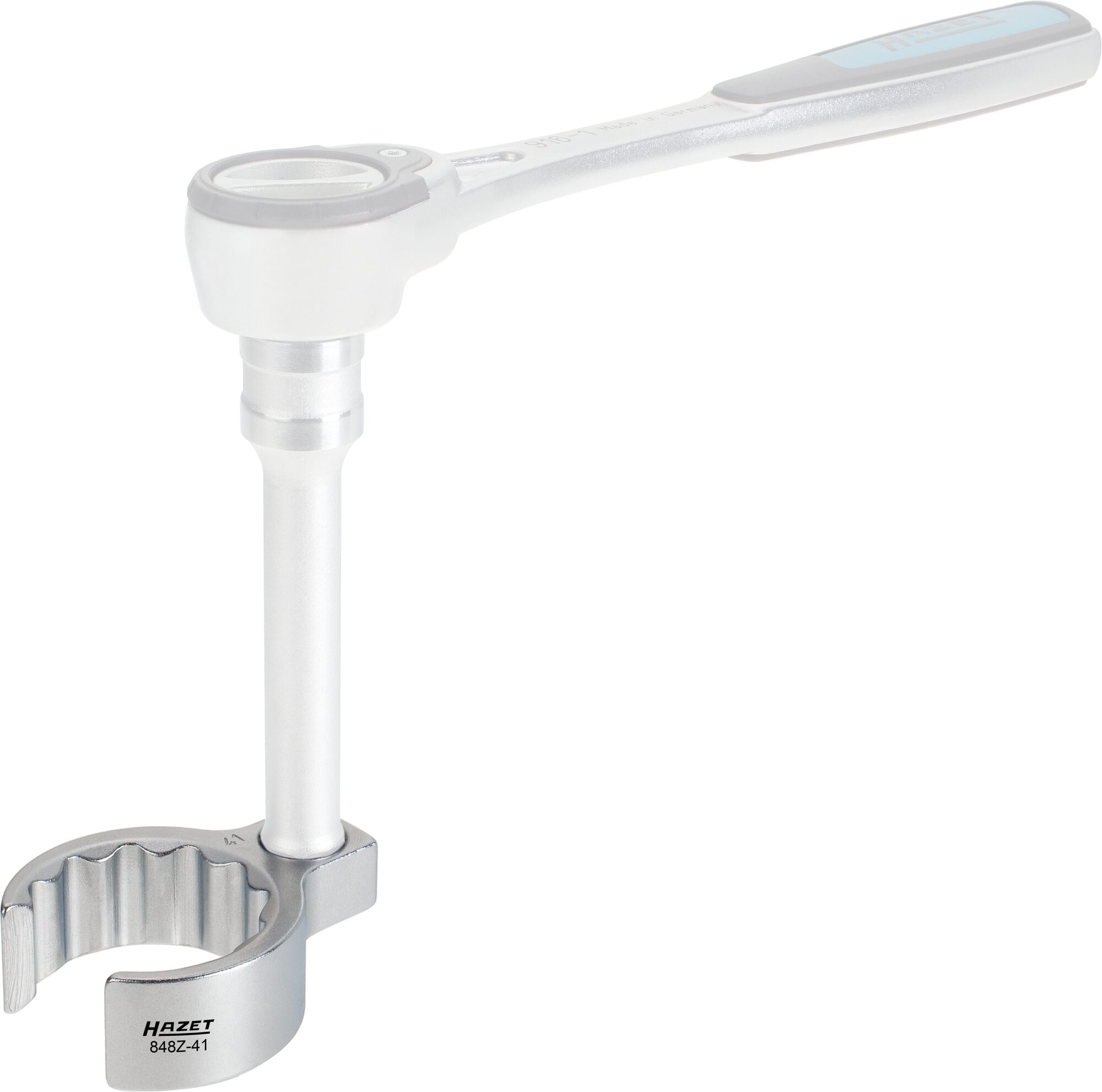 HAZET Ringschlüssel · Doppelsechskant · offen 848Z-41 · Vierkant hohl 12,5 mm (1/2 Zoll) · Außen Doppel-Sechskant Profil · 41 mm · Innenvierkant 12,5 · 1/2"