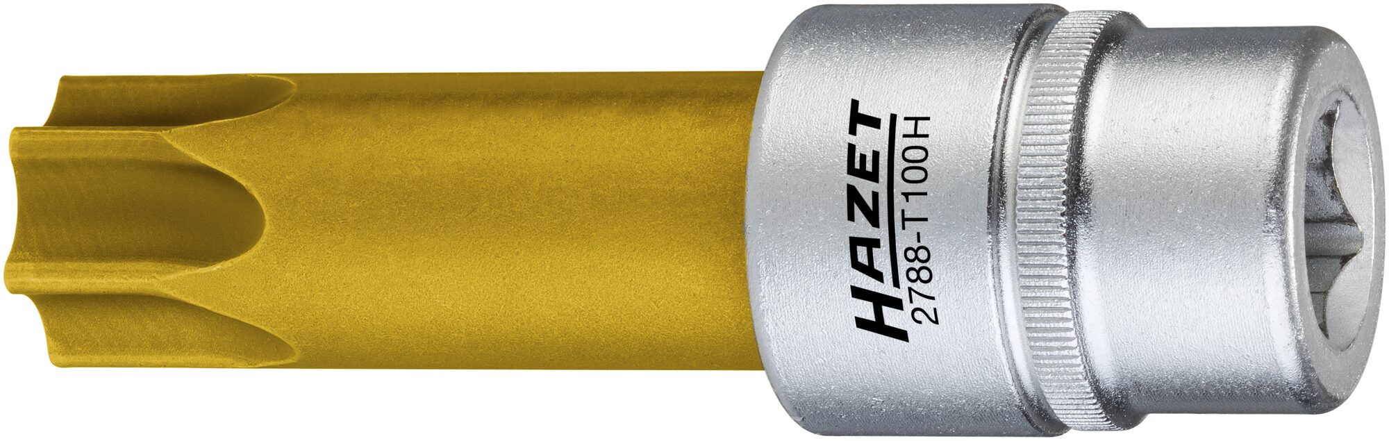 HAZET Nockenwellen-Versteller TORX® Schraubendreher-Einsatz · mit Bohrung 2788-T100H · Vierkant hohl 12,5 mm (1/2 Zoll) · Tamper Resistant TORX® Profil · T100H